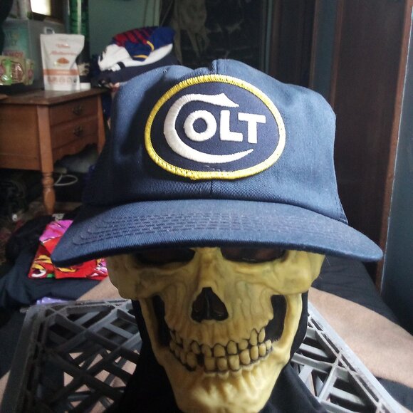 Vintage K Products Colt Manufacturing Patch Snap Trucker Hat - Picture 1 of 5